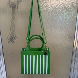 COPY - Kate Spade Green and White Crossbody Bag with Stripes